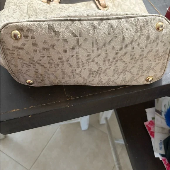 Michael Kors Beige Monogram Tote - Picture 4 of 5